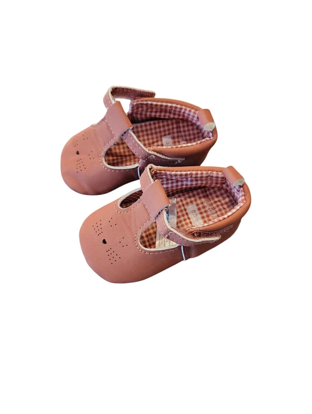 Carter's Baby Girls T-Strap Kitty Cat Soft Sole Crib Shoes Sz 0-3M Pink